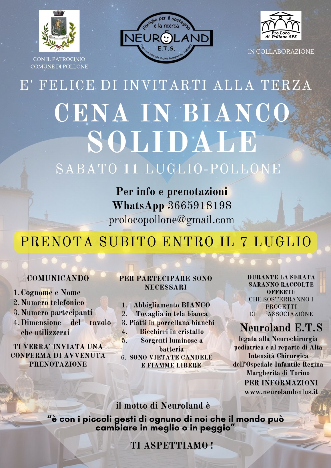 Cena in Bianco Solidale – Pollone