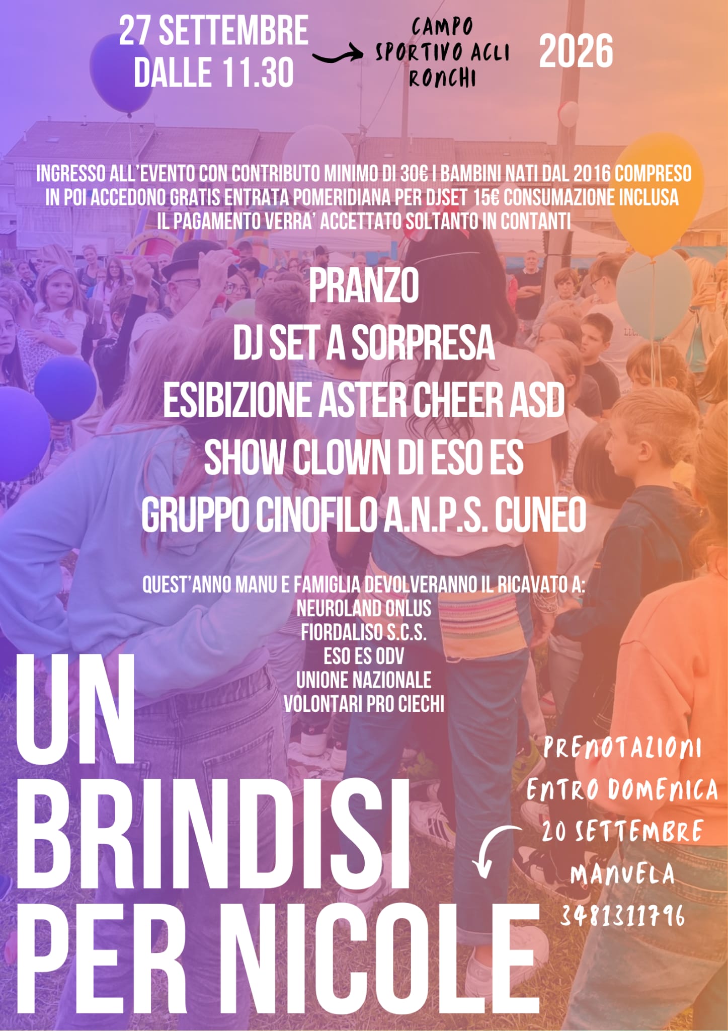 Locandina Un Brindisi per Nicole – Ronchi